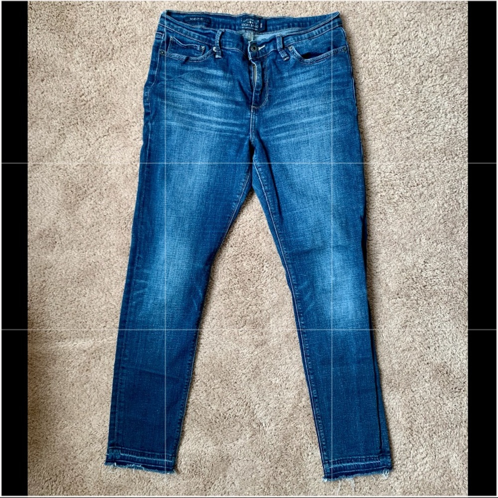 Lucky Brand skinny jeans, raw hem, size 12/31